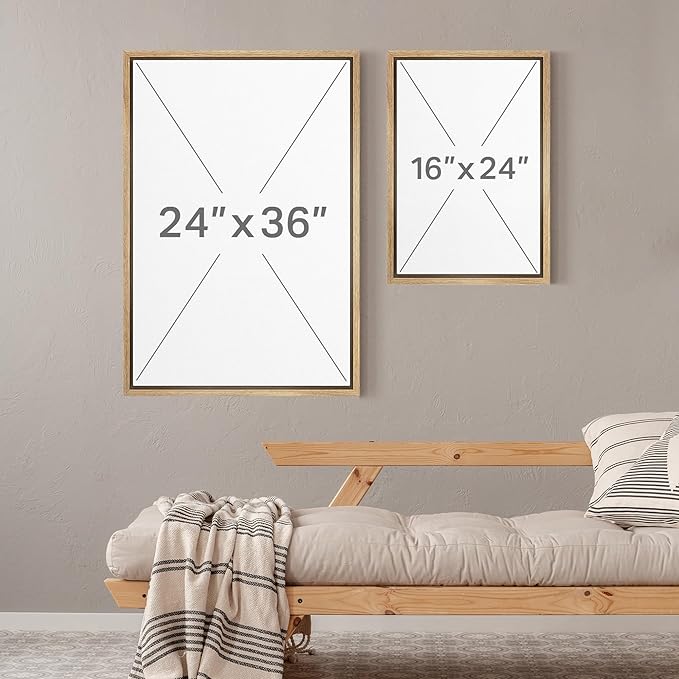 MUDECOR Framed Wall Art Print Set Minimalist Subtle Birds in Motion Illustrations Modern Art Boho Decorative Colorful Chic for Living Room, Bedroom, Office - 16"x24"x3 Natural