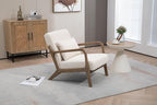 KEIKI Mid Century Modern Accent Chair, Ergonomic Design Armchair with Solid Wood Base, Includes Lumbar Cushion for Back Support