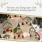 Spode Christmas Tree Miniature Figural LED Lighted Ceramic Dolomite Christmas Collectible for Indoor Display (Public House)