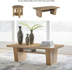 Signature Design by Ashley Kristiland Classic Cocktail Table with 1 Lower Shelf, Light Brown