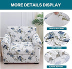 KRFOONN 2 Piece Couch Chair Cover Printed Sofa Covers Couch Covers Stretch Armchair Sofa Couch Slipcovers Furniture Protector with Elastic Bottom for Living Room (Armchair, 51)
