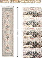Runner Rug 2x10, Ultra-Thin Kitchen Rugs Non Slip Washable Rugs for Entryway Rug, Kitchen Runner Low Pile Vintage Soft Carpets for Living Room, Bathroom Bedroom (Blue/Red/Multi,2'x10')