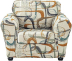 KRFOONN 2 Piece Couch Chair Cover Printed Sofa Covers Couch Covers Stretch Armchair Sofa Couch Slipcovers Furniture Protector with Elastic Bottom for Living Room (Armchair, 52)