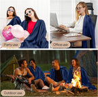 24 Pcs Fleece Blankets Bulk 60 x 50 in, Throw Blankets in Bulk for Wedding Bed Couch Outdoor Use Homeless (Blue)