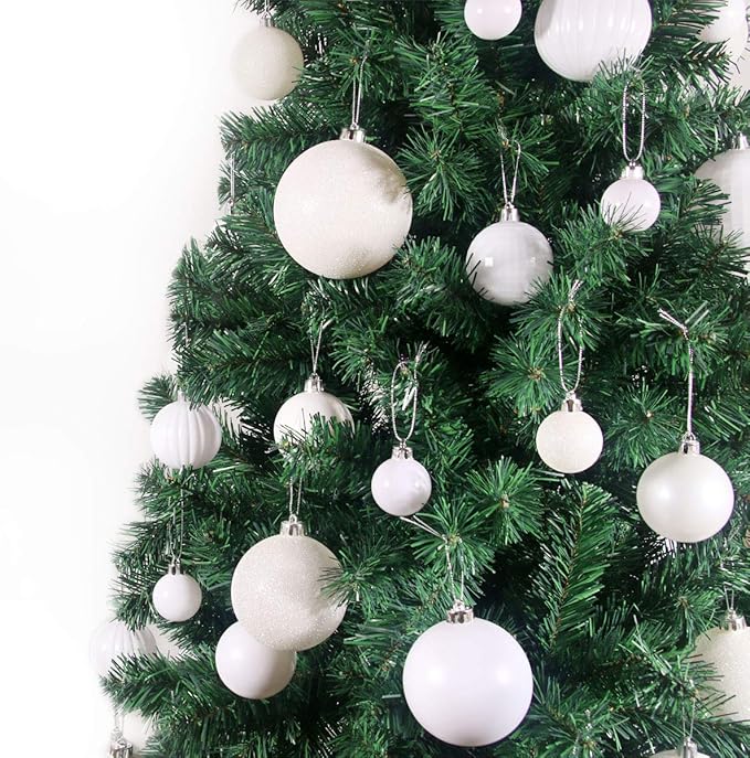 White 3.2" Large Christmas Balls - Christmas Tree Decoration Ornaments Shatterproof Hanging Balls for Birthday Halloween Holiday Wedding Decorations Set of 18pcs