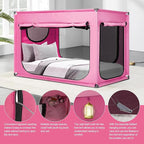 Bed Canopy Portable Blackout Bed Tent Privacy Tent for Adult Indoor Sleeping with 3 Doors, Storage Bag