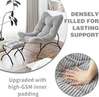 Welnow Modern Accent Chair with Ottoman, Upholstered Comfy Lounge Recliner Sofa, Thick Cushion Oversized Lazy Reading Chair with Footrest for Living Room, Bedroom, Apartment, Office, Dorm, Light Grey