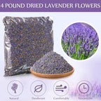 Treela 4 Pound Dried Lavender Bulk Dry Lavender Buds Fragrant Flower Petals for DIY Wedding Gift Crafts Fragrance Sachets