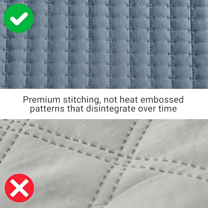 WRENSONGE Twin Quilt-2 Pieces Lightweight Bedspreads Oxford Blue Twin Quilt Bedding Set for All Seasons, Soft Summer Coverlet Suitable for Bed, Couch, Quilt Blanket