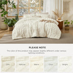 Bedsure Tufted Boho Comforter Set Full Size - Ivory Boho Bed Set, GentleSoft™ 3 Pieces Farmhouse Shabby Chic Embroidery Bedding, Gifts for Woman, Soft Jacquard Full Comforter for All Seasons