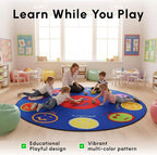 SAFECASTLE Kids Carpet My Feelings Rug 6'6" Round Educational Emotions Area Rug with Colorful Faces & Expressions–Learning Carpet for Kids, Toddlers, Preschool, Classroom, Nursery, Playroom & Daycare