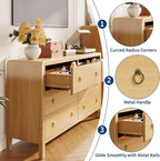 IDEALHOUSE 6 Drawer Dresser, Storage Organizer with Sturdy Metal Handle, TV Stand for 55 inch TV, Chest of Drawers for Living Room, Hallway, Closet