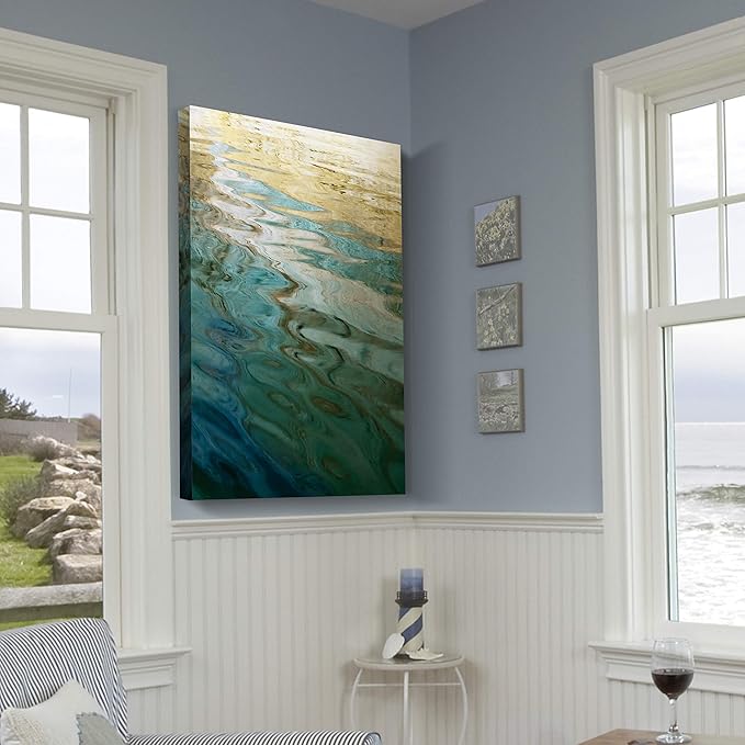 Renditions Gallery Canvas Nature Wall Art Romantic Paintings & Prints Serene Ethereal Lake Glam Modern Wall Hanging Artwork Decorations for Bedroom Dining Office Kitchen - 32"x48" LT06