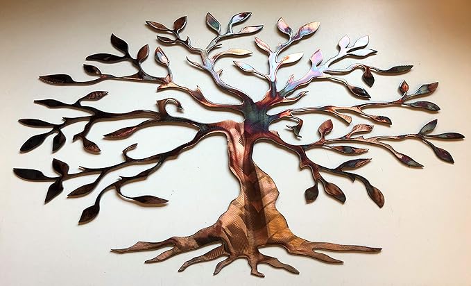 Olive Tree Metal Wall Art Wider Version
