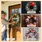 OUTXE Adhesive Wreath Hanger, Heavy Duty Reef Hook | for Front Door Glass Window | for Christmas/Thanksgiving/Halloween/July 4th/Easter/Valentine/Fall/Summer/Spring (Gold, 4-Pack)