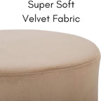 BIRDROCK HOME Round Ottoman Foot Stool – Soft Padded Modern Stool Design – Ideal for Living Room, Bedroom – Compact Footrest, Vanity Chair, Small Furniture – Foam Seating, Decorative Accent (Taupe)