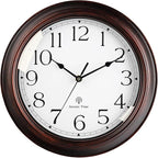 Atomic Wall Clock 10 Inch, Silent Non-Ticking Vintage Clock Battery Operated Classic Analog Decorative for Kitchen, Living Room, Office, Bedroom, Bathroom (Bronze)