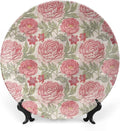 XISUNYA 7 Inch Decorative Plate, Victorian Porcelain Plate, Romantic Peonies Botany Print Ornament Display Plate for Fine Dining, Upscale Events, Dinner Parties, Weddings, Catering Christmas