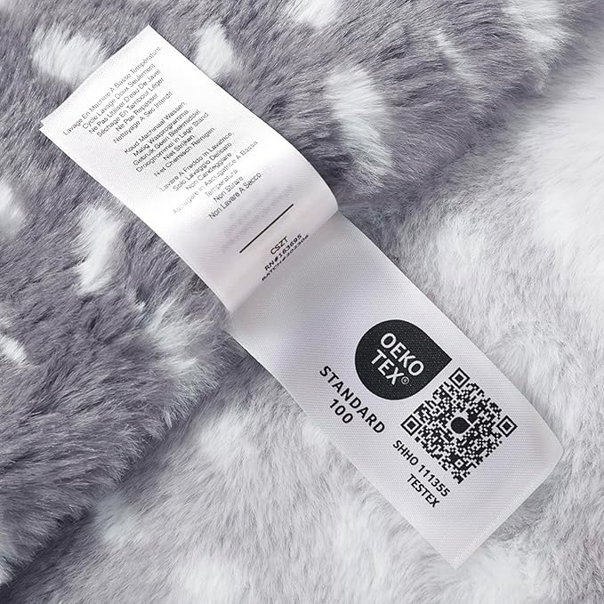 Cozy Bliss Luxury Faux Fur Throw Blanket Deer Print, Non Shedding Reversible Sherpa Blankets Super Soft Fuzzy Thick Warm Throws Home Decor for Christmas Couch Bed Sofa Women (Grey, 60x80 Inches)