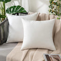 MIULEE Pack of 2 Decorative Outdoor Solid Waterproof Throw Pillow Covers Christmas Faux Linen Garden Farmhouse Cushion Cases for Patio Tent Balcony Couch Sofa 18x18 Inch White