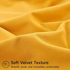 Mecatny Set of 4 Velvet Throw Pillow Covers 20x20, Soft Colorful Accent Decorative Couch Pillow Covers for Sofa Living Room, Orange/Yellow