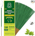 KICKOUTOR® Mosquito Repellent Outdoor Patio 240 PCS Natural Citronella Incense Sticks DEET Free Lemongrass Oil Gnat Mosquito Control for Indoor Backyard Travel Camping