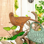 Sungmor Cast Iron Bird Statues Set of 2, Vintage Animal Collection Figurines, Home Office Table Decor, Paperweight, Doorstop, Garden Lawn Cute Ornament, Rust Finish