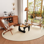 Coffee Tables Glass Small Farmhouse Coffee Table Mid-Century Modern Wood Center Table for Living Room, Black Brown, 36 Inch