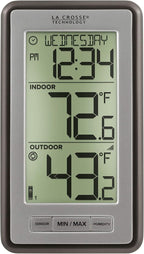 La Crosse Technology Atomic Projection Alarm Clock with Temperature | Wireless Digital Thermometer