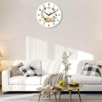 SPUNKER Thanksgiving Day Wall Clock,Autumn Pumpkin Kitchen Wall Clock,Maple Leaves Flower Clocks 10 Inch Silent Non-Ticking Wall Battery Operated for Living Room Bedroom Bathroom Laundry Room Decor