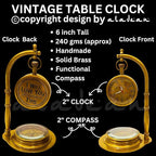 Anniversary Table Clock Compass Gift for Him Her | Vintage Decorative Desk Clock Romantic Gift Ideas for Husband Wife Wedding Anniversary Celebration Gift lovers boyfriend girlfriend (LOVE YOU - NEO)