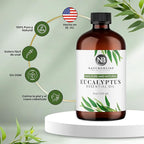 NaturoBliss 100% Pure Natural Undiluted Eucalyptus Essential Oil (4oz) Premium Therapeutic Grade Aromatherapy