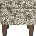 Spatial Order Home Decor | Dinah Collection Modern Storage Ottoman | Ottoman with Storage for Living Room & Bedroom(Brown Jacobean Print)