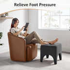 17" Boucle Modern Square Foot Stool Ottoman, Vanity Stool for Makeup, Rectangle Foot Rest for Couch, Upholstered Ottoman Stool for Living Room, Bedroom, Entryway (1, Dark Grey)