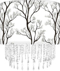 Winter Tree Branch Lamp Shade with Acrylic Bead Droplets, Branch Drum Fabric Light Shade for Pendant Table & Floor Lamp, Traditional Mordern Decor, 15.7in