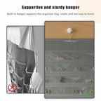 1 Pack Hanging Jewelry Organizer 80-Pocket Dual-sided Jewelry Storage for Earring Necklace Bracelet Ring Travel Holder, Gray