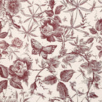 Drawers Liner Contact Paper for Dresser Peel and Stick Wallpaper Sketched Design 15.7x196.8in Self Adhesive Removable Red Maroon Rose Floral Butterfly Vintage Cabinet Shelf Renter Friendly