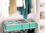 Simple Houseware 4-Pack Drawer Organizer Set - Closet Dividers for Underwear, Socks, Bras, Scarves, Ties - Foldable Non-Woven Storage Boxes, Turquoise