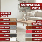 XFasten Double Sided Carpet Tape for Area Rugs 2 Inch x 30 Yards w/Mini Cutter, Residue-Free Carpet Tiles Tape, Heavy-Duty Rug Pad Gripper for Hardwood, Vinyl Flooring Underlayments, Laminate