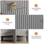 GarveeHome Fluted Dresser for Bedroom, 54 Inch Wide 7-Drawer Wood Dresser, Modern Chest of Drawers, Storage Organizer Cabinet for Living Room, Hallway, Entryway, Grey