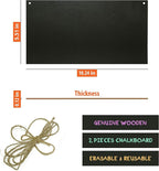 Chalkboard Hanging Signs Erasable Wood Rectangle Small Vintage Rustic Blackboard Message Memo Display for Wedding, Bar, Restaurant, Kitchen Pantry & Wall Decor, 2 Pack
