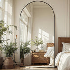 Suidia Arched Full Length Mirror, 81"x41" Floor Mirror Freestanding, Floor Standing Full Body Mirror with Stand for Bedroom, Hanging Leaning Mounted for Living Room Cloakroom, Black