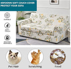 KRFOONN 4 Piece Stretch Sofa Couch Covers for 3 Cushion Couches Printed Sofa Slipcover with 3 Separate Seat Cushion Covers Washable Sofa Slip Covers Furniture Protector for Pets Kids (Large, 24)