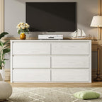 GarveeHome 6 Drawer Dresser for Bedroom, Wide Wood Chest of Drawers Handle Free, Large Modern Dresser Storage Cabinet for Living Room, Hallway Entryway