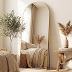 Antok Full Length Mirror, 71"x27" Floor Mirror, Arched Floor Standing Freestanding Arch Full Body Mirrors with Stand for Bedroom, Hanging Mounted for Living Room Cloakroom,Gold