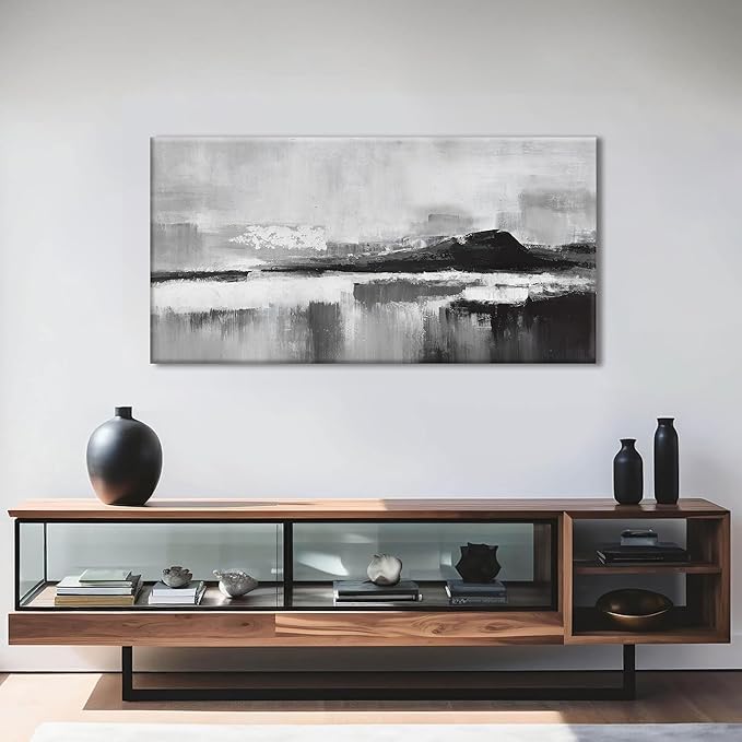 Black and White Abstract Canvas Wall Art Decor Modern Wall Decorations Home paintings Decor Wall Art Prints Artwork for Living Room Bedroom Kitchen Office Decor 20" × 40"