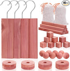 Homode Cedar Blocks for Clothes Storage, Set of 40, Cedar Chips for Closets and Drawers, Aromatic Cedar Wood Balls and Cedar Sachets, Cedar Closet Freshener