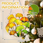 Autumn Maple Leaf Suncatcher for Windows Hanging, Fall Gifts for Women Adults, 4.5x4.5 Inch Acrylic Sun Catcher with Warm Fall Colors, Window Decor for Home, Thanksgiving Christmas Tree Ornament