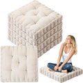 Jerify Floor Pillow Cushions 22 x 22 Inch Round Square Large Meditation Floor Pillow for Classroom Adult Meditation Picnic Party Seating Learning Daycare School (20x20x5',Square,Ivory White)
