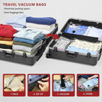 12 Pack Travel Vacuum Storage Bags for Clothing with Rechargeable Electric Pump, Compression Packing Cubes Organizer for Luggage Suitcase, Space Saver Seal Bags for Vacation Cruise